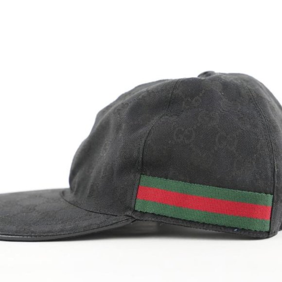Gucci Size L Black Monogram GG Sherry Web Baseball main image 5